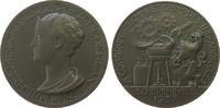 Niederlande Medaille Bronze Scheveningue - auf den Internationalen Kongress der Agrarindustrien, Wilhelmina (1890-1948), Historiepenningen, Büste nac -