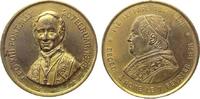 Vatikan Medaille 1878 Bronze vergoldet Leo XIII (1878-1903) - auf seine Wahl, und auf seinen Vorgänger Pius IX, Brustbild halblinks / Büste nach ...