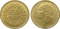 Frankreich 5 Francs AlBr Lavrillier, kleiner Fleck -