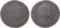 Frankreich 1/4 Ecu a la meche courte Ag Louis XIII, A (Paris), Dupl. 1463, ca. 6,6 Gramm -