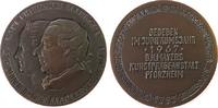 Neujahr Medaille Bronze Neujahr - Carl Friedrich und Caroline Luise, beider Büsten nach links / Mehrzeiler, v. B.H. Mayer Pforzheim, ca. 50 MM -