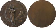 Neujahr Medaille Bronze Neujahr, Stehender nackter Jüngling mit Flammenschale neben schlafendem Greis, einseitig, v. B.H. Mayer Pforzheim, ca. 50 -
