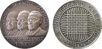 Personen Medaille Silber Adenauer - Schumann - de Gasperi - die Gründerväter der Europäischen Union, die drei Büsten nach halb-links / Gewebe, v. -