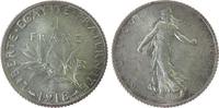 Frankreich 1 Franc Ag Semeuse, Patina -