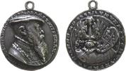 Personen tragbare Medaille Bronze versilbert Löffelholz Hans von Kolberg - Patrizier, Nürnberg, Büste nach rechts / Wappen, v. Matthes Gebel, ca.36,5 MM, s -