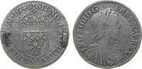 Frankreich 1/2 Ecu a la meche longue Ag Louis XIV, A (Paris), Dupl.1470, 13,49 Gramm, entfernte Broschur -