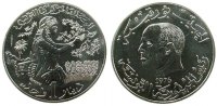 Tunesien 1 Dinar KN FAO, zu Schön 94, Gad.135, ESSAI, minimal berieben -