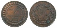 Tunesien Franz. 5 Centimes Br Mohamed El-Naceur, Bey (1906-1922),Gad.63 -