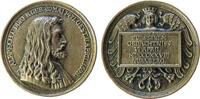 Personen Medaille Bronzeguß Dürer Albrecht (1471-1528) - auf seinen 300. Todestag, Maler und Grafiker, Brustbild nach rechts / Nürnberger Jungfrau -