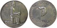 Schützen Medaille 1927 Silber München - 18. Deutsche Bundesschießen, knieender Schütze / Adlerkopf, v. Hans Lidl, ca. 40,3 MM, ca. 27,4 Gramm, Ra...