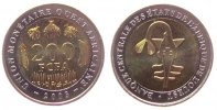West Afrik. Staaten 200 Francs Bi-Met Sägerochen -