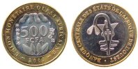 West Afrik. Staaten 500 Francs Bi-Met Sägerochen -