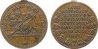 Schützen Medaille Bronze Frankfurt - auf das IX. Deutsche Bundesschießen, und Jubiläumsschießen, Schießscheibe an Baum / Mehrzeiler, ca. 23,7 MM, -