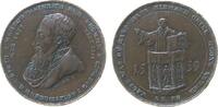 Reformation / Religion Medaille Bronze Leipzig - auf 300 Jahre Reformation, Brustbild Herzog Heinrich des Fromme nach links / Luther mit Bibel von der Kanzel p -