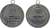 Drittes Reich Medaille Eisen versilbert Köln - auf die Olympiade, 4711 Erinnerung Olympiade 1936 in Berlin, unsigniert, 35 MM -