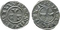 Ancona Denar Ag Ancona Stadt, 13.Jahrd., Stadtname im Kreis (DE ANCONA) / V.C.S. im Kreis, Umschrift PPS QVIRIA, ca. 0,6 Gramm -