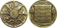 USA 1980 Bronze Kalendermedaille - Olympische Winterspiele, div. Olympische Disziplinen / Kalender, Medallic Art Company, Hersteller: B.H UNC-