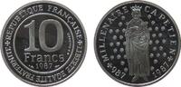 Frankreich 10 Francs Ag Hugo Capet, etwas fleckig -