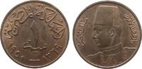 Ägypten 1 Millimes Br Fuad I (1922-52), AH1369, minimal fleckig, lightly spotted -