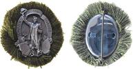 Abzeichen o.J. Bronze versilbert Coburg - Schützengesellschaft, Schütze mit Flinte und erhobener Hand zum Gruß zwischen Wappen und Zielscheibe, U...
