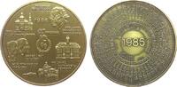 Kalendermedaillen Kalendermedaille Bronze vergoldet Düsseldorf - Friedrich der Große, Jahr des Friedens, Kalendarium / div. Ereignisse aus dem Jahr 1986, Münzcompa -