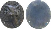 Automobile Medaille Bronze Ford - Fuchs - Jagd 1932, Fuchskopf halbrechts - Umschrift, einseitig, ca. 63,5 x 74 MM, zwei Befestigungslöcher -