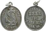 tragbare Medaille 1907 Wallfahrt Silber Der Herr ist mein Hirte - 1857 - 1907, ca. 20 x 27,5 MM, ca. 7,1 Gramm ss+