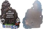 Automobile Kühlerplakette Bronze, teilemailliert Bayern Gau Süd - auf die Südbayerische Heimatfahrt, ADAC, Löwe - Edelweis und Landesfarben, einseitig, ca -