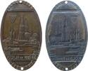 Automobile Kühlerplakette Bronze Köln, Dom - Wappen und Rhein mit Schiffen, einseitig, ca. 59 x 97 MM, zwei Befestigungslöcher, feine Kratzer -