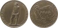 Drittes Reich Medaille Bronze Volksabstimmung im Saarland, stehender Bergmann / Landkarte, v. F. Kölle, ca. 36 MM, OHNE Randschrift -