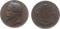 Napoleon Prämienmedaille Bronze Napoleon III (1852-1870) Soissons - Landwirtschaft, Agriculture, Büste nach links / Umschrift und Kranz mit Vieh und Ack -
