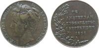 Niederlande Medaille Bronze Wilhelmina (1890-1948) - auf die Huldigung in Amsterdam, Büste nach links / Mehrzeiler, ca. 24 MM, kleine Randfehler -