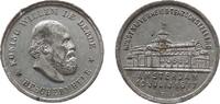 Niederlande Medaille Zinn Amsterdam - auf die Kunstausstellung, Historiepenningen, Büste von Wilhelm III. nach rechts / Gebäude, v. de Vries, ca. 24, -