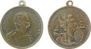 vor 1914 tragbare Medaille Bronze versilbert Albert (1873-1902) - auf die 800 Jahrfeier Sachsen, Brustbild nach rechts / die personifizierte Sachsen mit Pa -