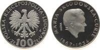 Polen 100 Zlotych Ag Curie, Patina, Probe, leichte Patina -