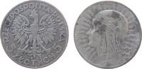 Polen 5 Zlotych Ag Jadwiga, ohne Mzz, etwas fleckig -