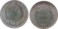 Monaco 10 Francs Ag Charles III. - Rainier III, Patina -