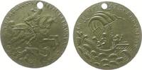 St.Georgs Taler tragbare Medaille Messing St. Georgstaler, Kremnitz, der heilige Georg reitet nach rechts und tötet den Drachen mit der Lanze / Christus mit Apost -