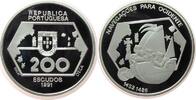 Portugal 200 Escudos Ag Portugiesische Entdeckungsreisen nach Westen -