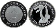 Türkei 500 Lira Ag Fußball WM Spanien, Torwart -