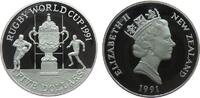Neuseeland 5 Dollar Ag Rugby Worldcup -