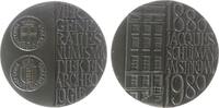 Niederlande Medaille Bronze Schulman Jaques BV (Amsterdam) - auf 100 Jahre Münzhandel und Auktionen, Mehrzeiler neben Gebäude / zwei Medaillons mit W -
