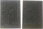 Niederlande Plakette Bronze Nimwegen - auf die Einweihung des Kraftwerkes Gelderland, Abbild dess Kraftwerkes neben Wappen von Gelderland / Mehrzeile -