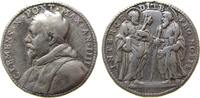 Vatikan Medaille Silber Clemens X (1670 - 1676) - auf den Beistand der Apostel, Brustbild nach links / Apostel Peter und Paul, unsigniert (v. Gir -