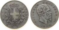 Italien 5 Lire Ag Emanuel II, R (Rom) -