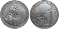 Frankreich Medaille Bronze versilbert Louis XIV (1643-1715) - auf die Gründung der Stadt Saarlouis (Sarrelouis), Büste nach rechts / Stadtgöttin mit -