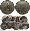 Musik Steckmedaille Bronze beschichtet Mozart Amadeus (1756-1791) - Salzburg, Brustbild nach links / Ansicht der Festung Hohensalzburg, inkl. 10 Sch -