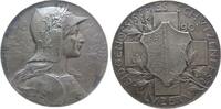 Schützen Silber Luzern - auf das eidgenössische Schützenfest, Helvetia in Rüstung nach rechts  / Wappen vor Schweiz - Switzerlander Kreuz Medaille 19