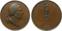Frankreich Medaille Bronze Louis XVIII (1814-1824) - auf das Denkmal für Jeanne d'Arc in Orleans, Büste nach rechts / Denkmal, v. Gayrard, ca. 56,7 -