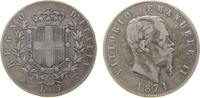 Italien 5 Lire Ag Emanuel II, M (Mailand) -